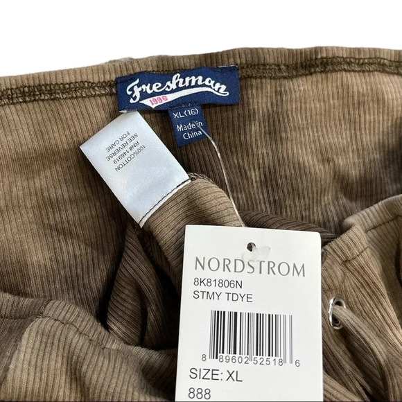 Freshman 1996 Brown Tie Dye Lace Up Cropped Off Shoulder Top 16 Girls - Picture 2 of 2